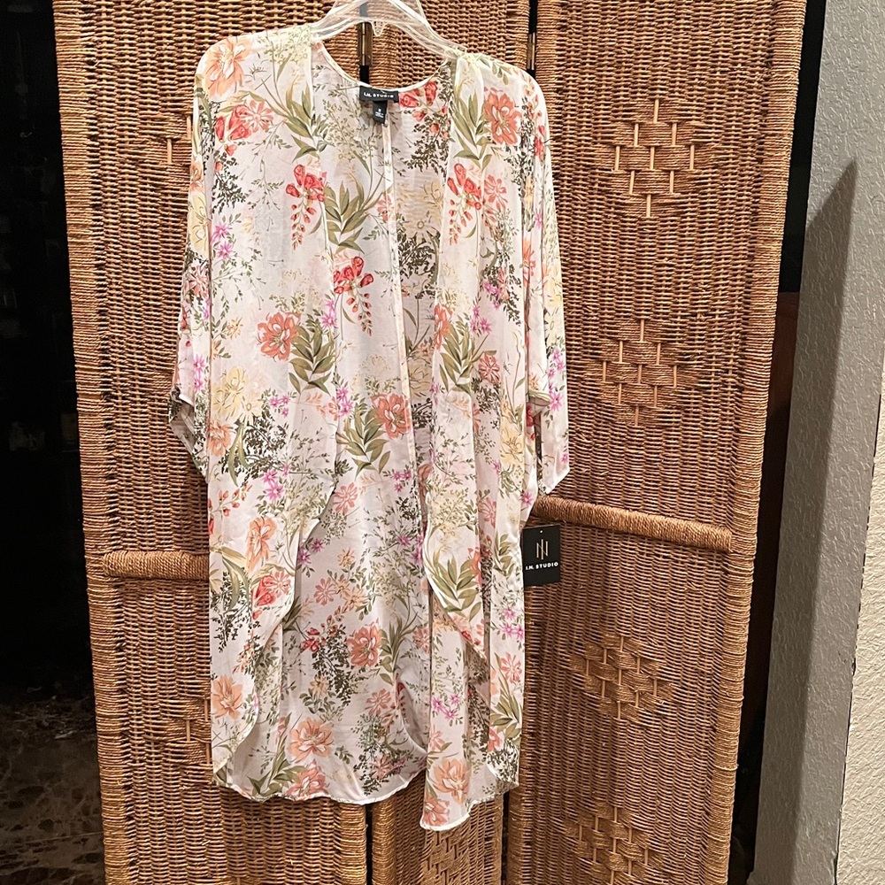 I.N. Studio Floral Long Sleeve Kimono - Multicolor